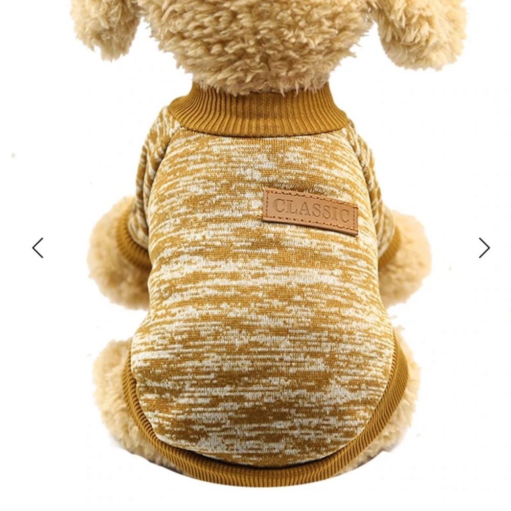 NWT Super Cute Mustard Yellow Dog Sweater Sweatshirt